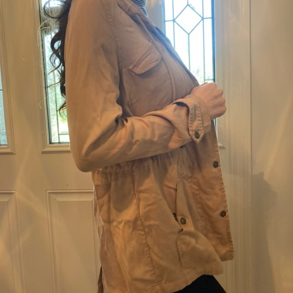Max jean stencil tan womens zip hooded jacket size Xs - Picture 1 of 8